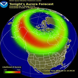 Auroral Viewline Forecast - Northern Hemisphere