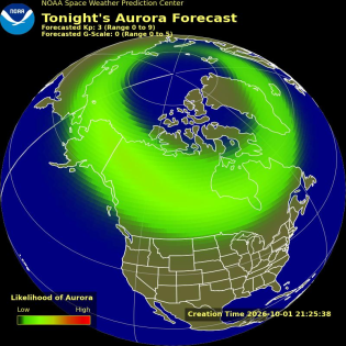 Auroral Viewline Forecast - Northern Hemisphere